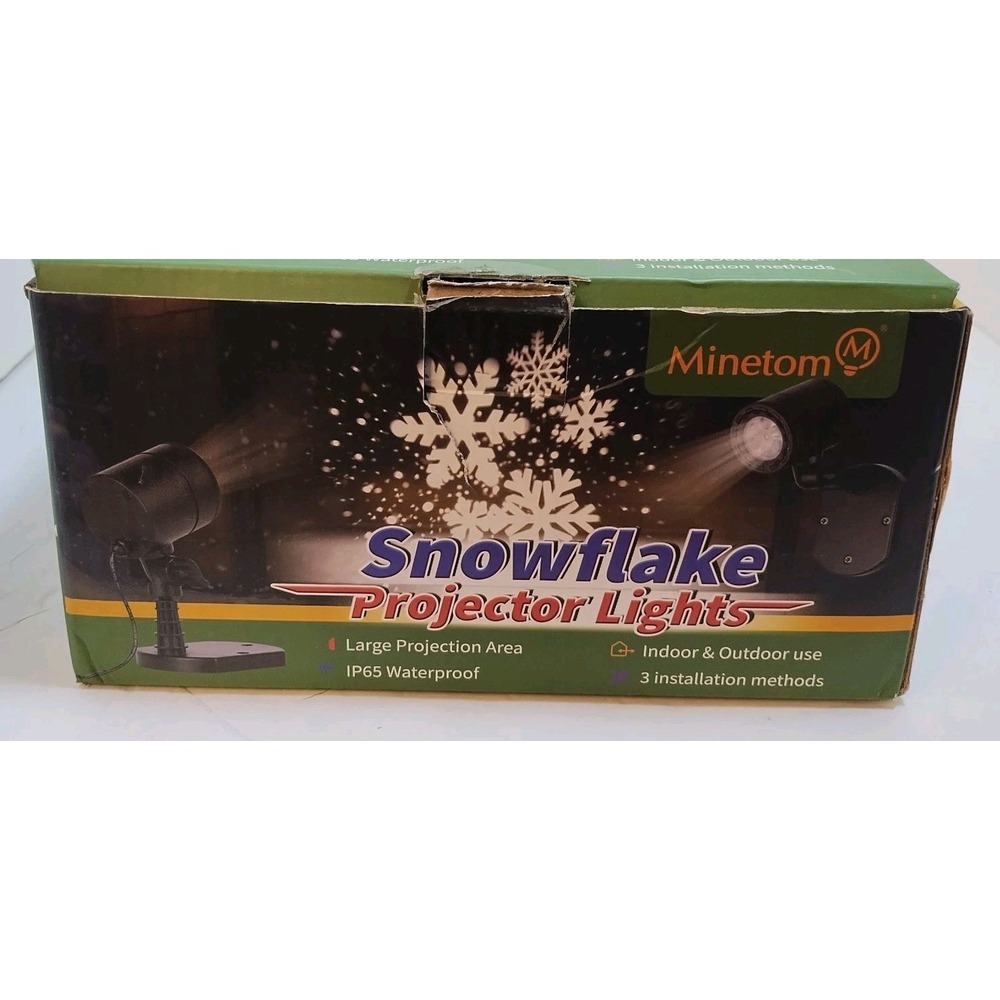 Minetom Snowflake Projector Lights Christmas  Indoor Outdoor Tested And Working‎